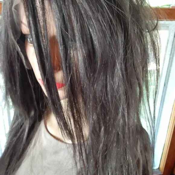 Gothic bat emo wig  Gray and brown mix. 22'' Lace front. - Picture 4 of 5